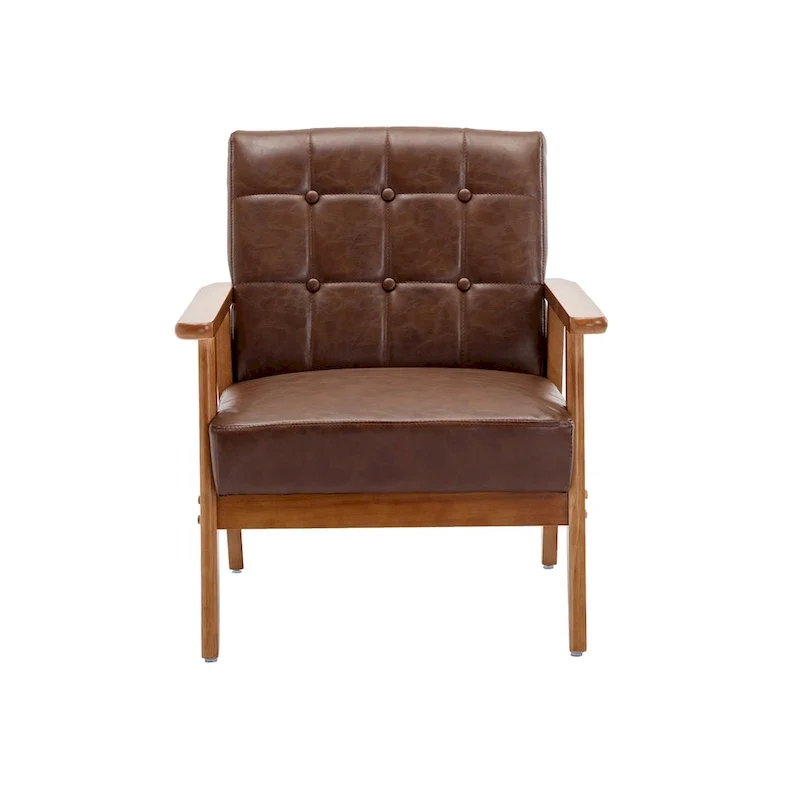 Upholstered Accent Arm Chair with Wood Frame