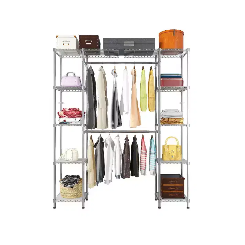 Karl Home Silver Electroplated Carbon Steel Coat Rack 57.9x13.8x70.9 Inches