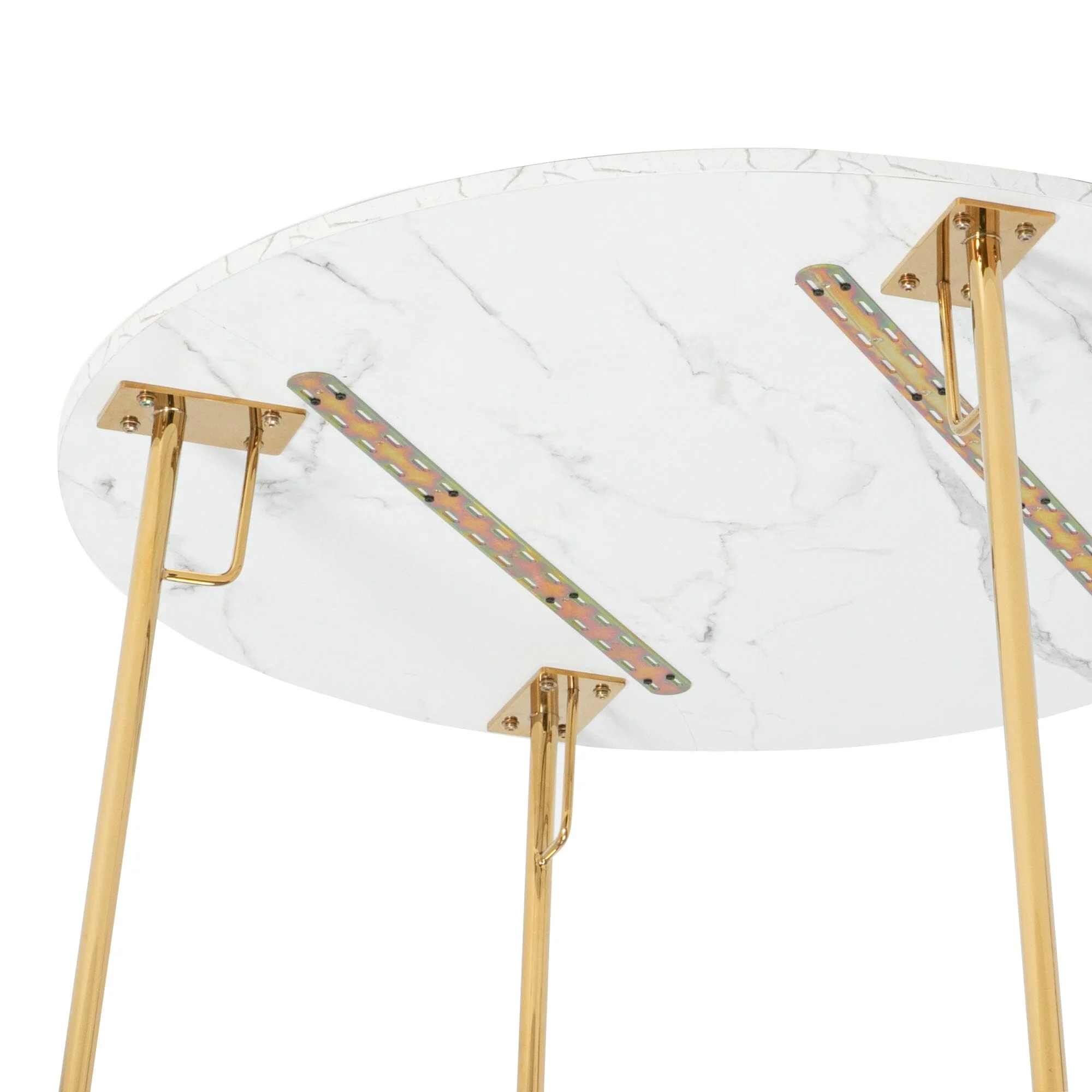 Round Marble-Top Dining Table