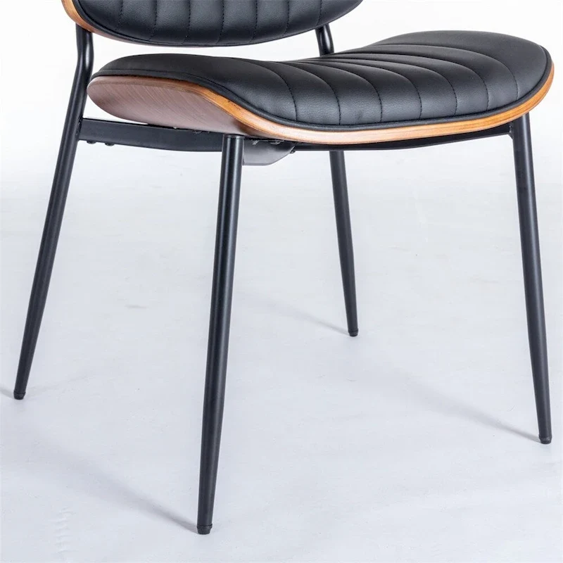 Dining Chairs Set of 2,Mid Century Modern Retro Faux Leather Chair