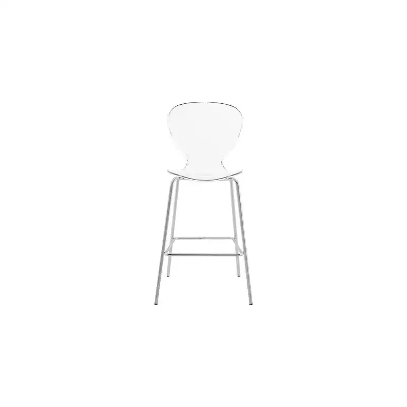 Meridian Furniture,Clarion Chrome Metal Stool, Set of 2