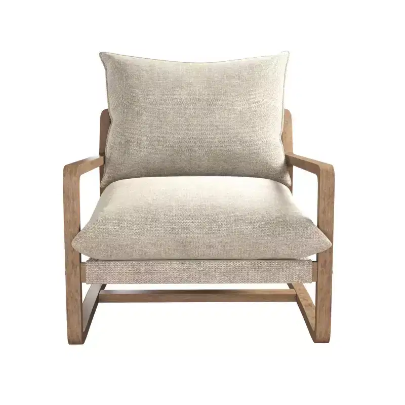 Sling Style Upholstered Accent Chair with Solid Wood Frame – Seat 28.5