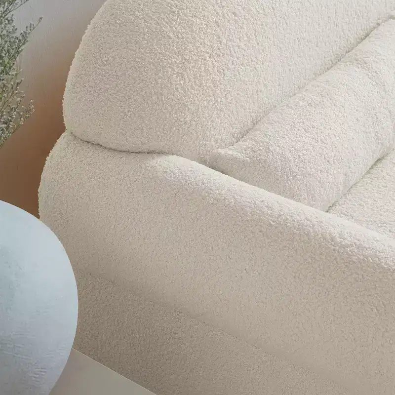 Modern Boucle Upholstered 2 Piece Set/Loveseat/1 Seat Sofa Couches with Armrests, and Tufted Legs 4A - ModernLuxe