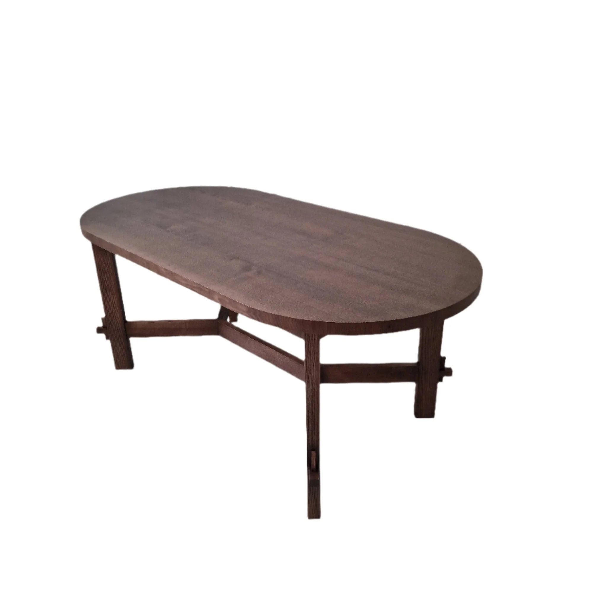 Oval Dining Table in Solid Oak - Introducing the dining oak table - made of solid wood and covered with chocolate oil - a piece that