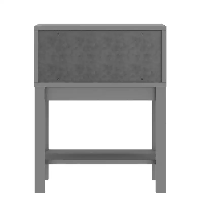 Kids Single-Drawer Nightstand with Solid Wood Frame & Open Shelf