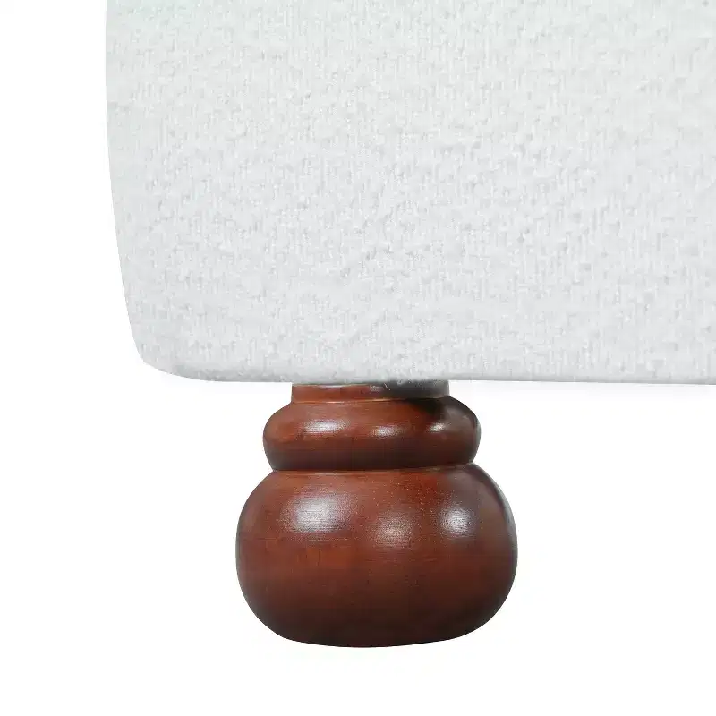 Christopher Knight Home Matteo Modern Rubberwood Boucle Upholstered Bed