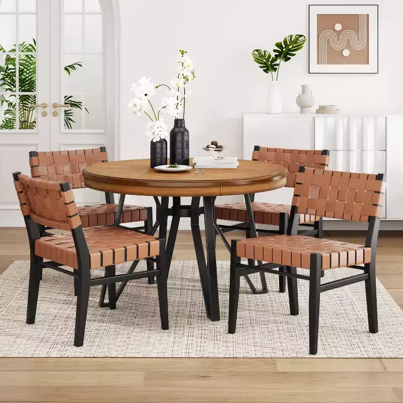Christopher Knight Home Cassius 5 Piece Wood and Iron Dining Set