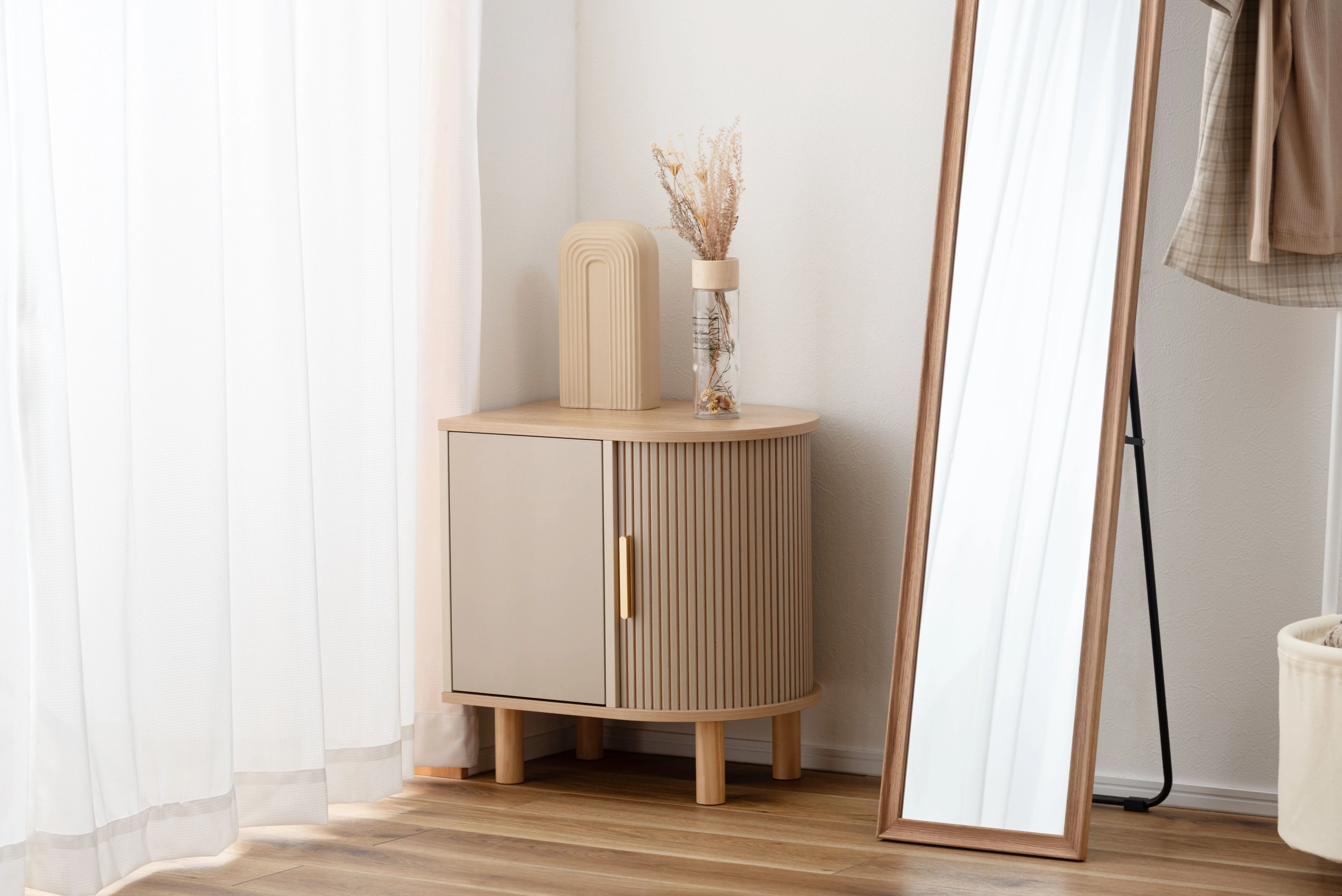 Beige Side Storage Cabinet