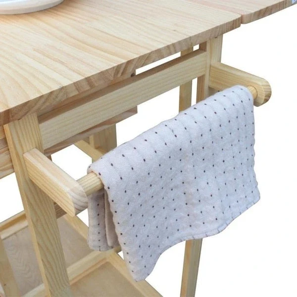 Carson Carrington Dalur 3-piece Foldable Rolling Wooden Kitchen Cart