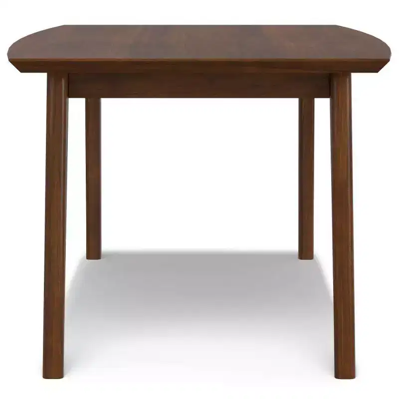 Mid-Century Rectangle Dining Table, Rubberwood Frame, Seats 6, Brown, 66