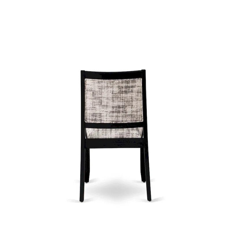 East West Furniture dining room set - a kitchen table & Stackable dining chairs - Wire-brushed Black (Pieces & Seat Options)