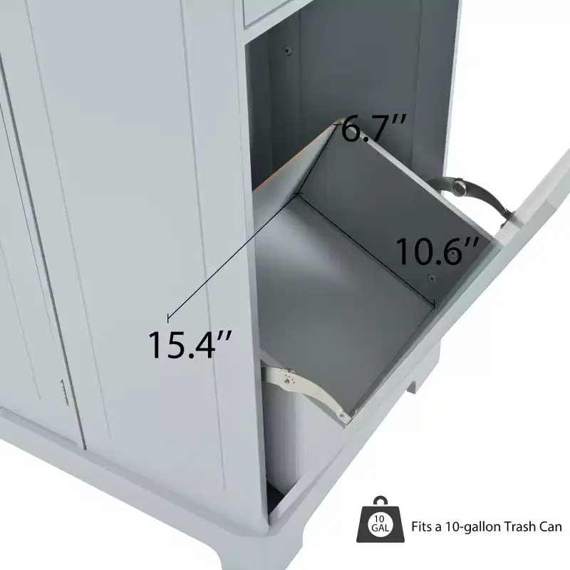 Whisen Classic Style Kitchen Islands on 5 Wheels with 3 Drawer and 3 Open Side Racks