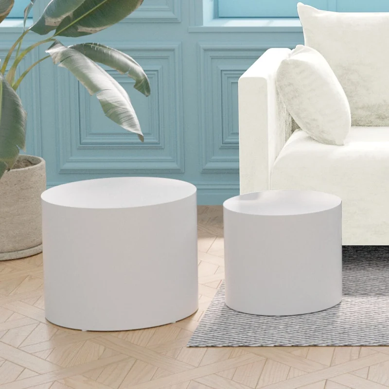 Veneer side table coffee table set of 2