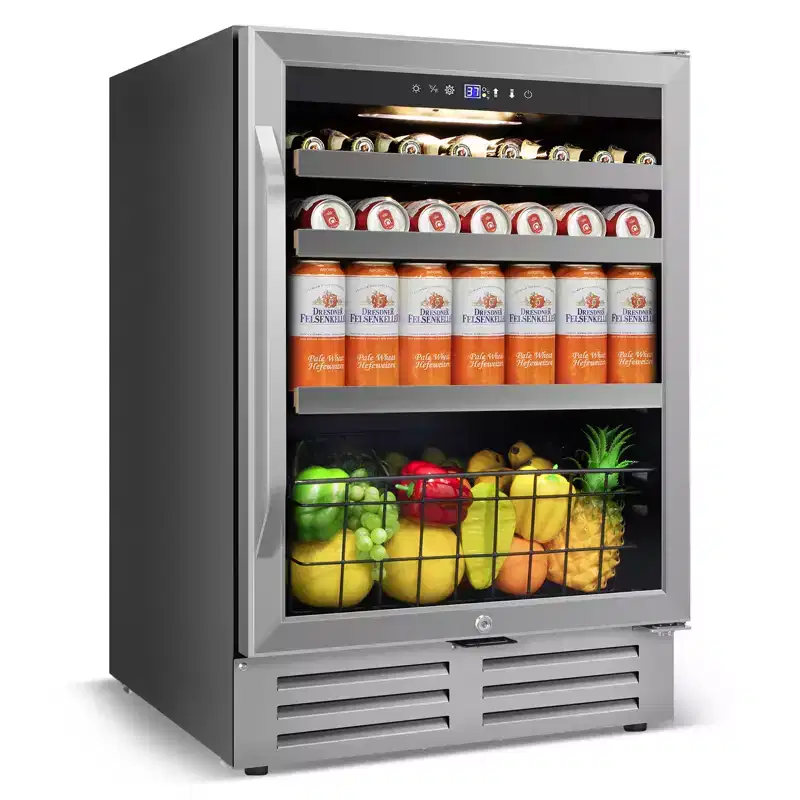 Hooure 24-Inch Beverage Cooler - 180 Cans, Under-Counter Installation