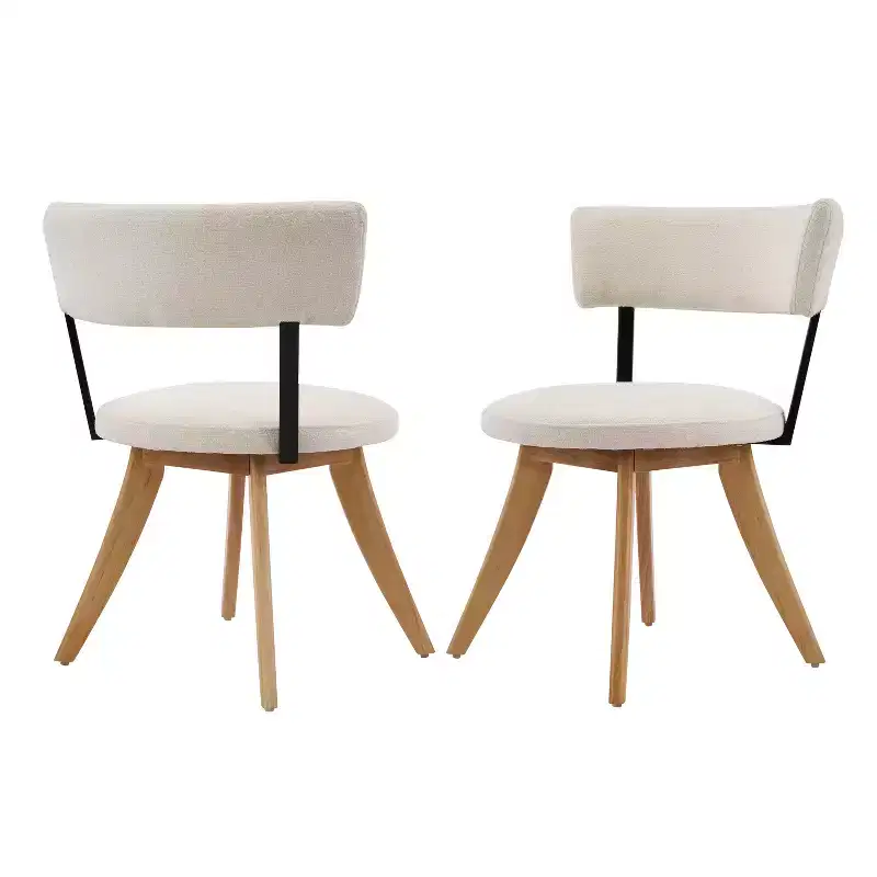 Christopher Knight Home Youngho Modern Rubber Wood Upholstered Dining Chairs with Curved Back (Set of 2)