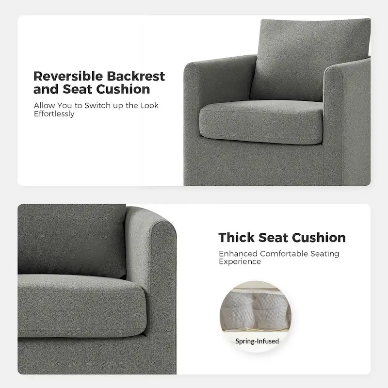 Erkenbald Modern 360-Degree Swivel Chair with Removable Slipcover by HULALA HOME
