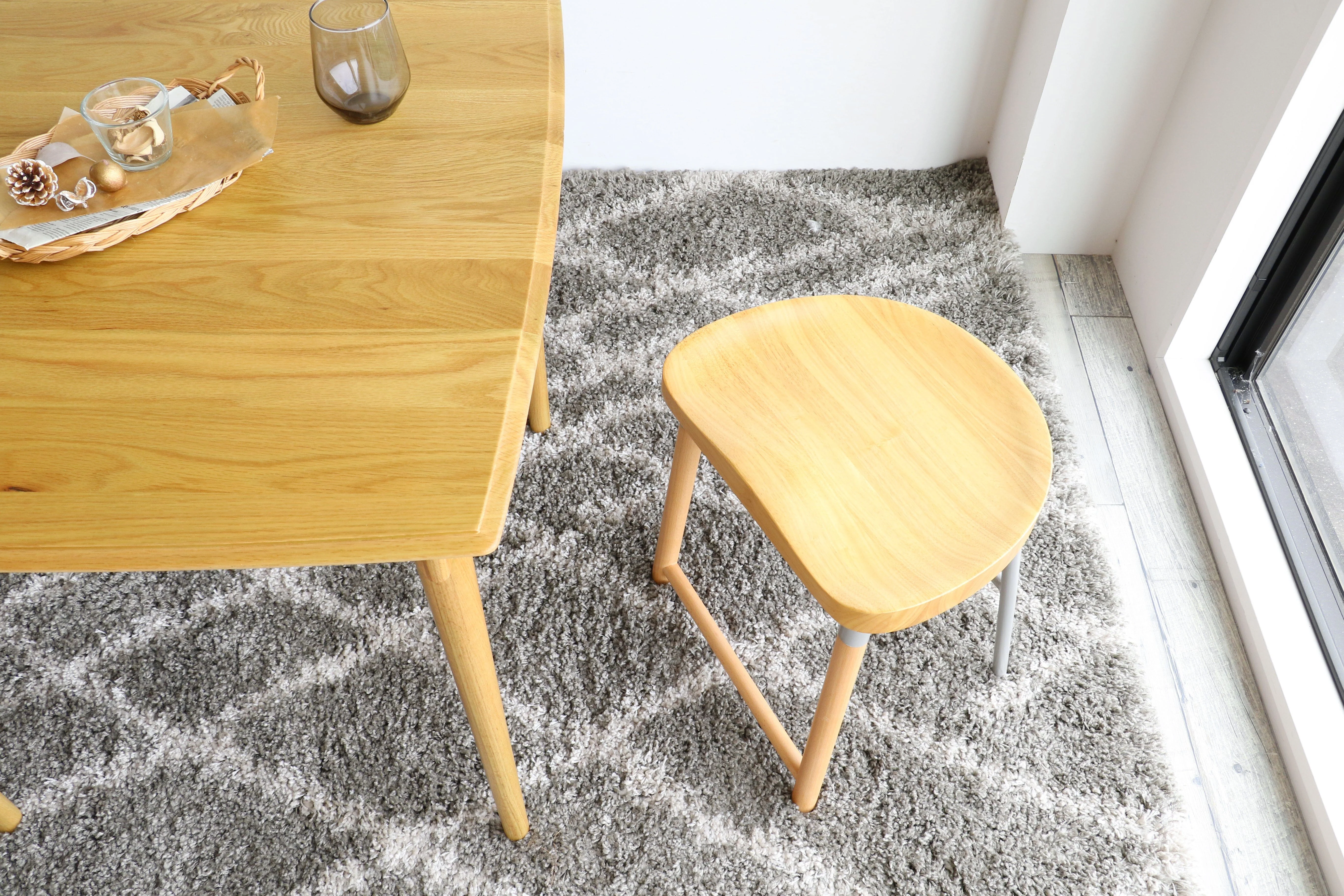 Gray Low Upholstered Stool