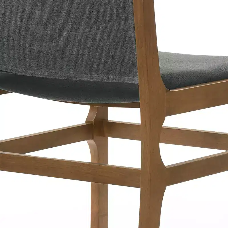 Okak Set of 2 Modern Dining Chairs, Fabric Dining Room Chairs, Upholstered Kitchen Side Chairs with Curved Backrest & Metal Frame