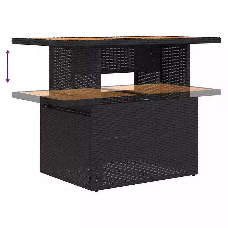 vidaXL Garden Sofa Set Black PE Rattan Large Modular Garden Sofa Set
