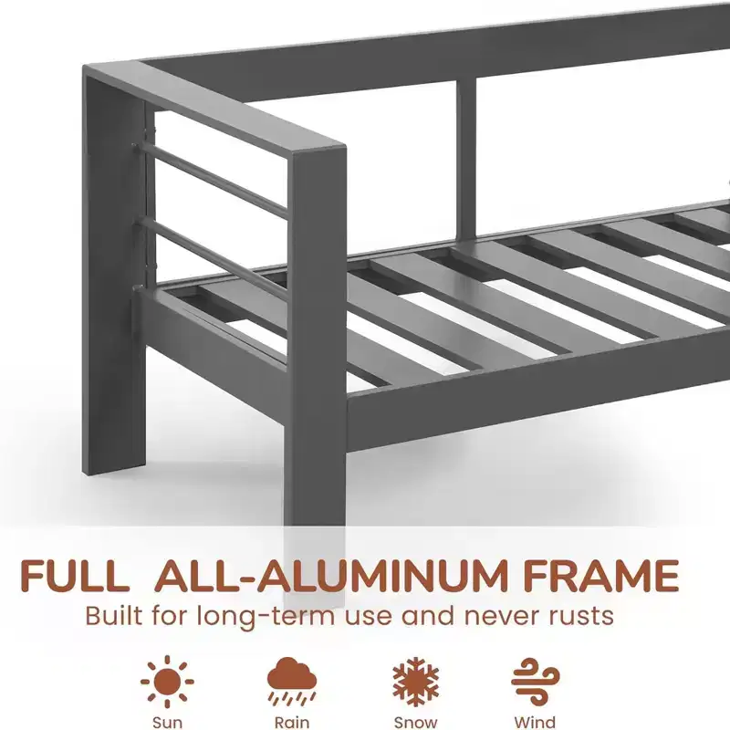 2-Pack 28 All-Weather Aluminum Patio Armchairs with Thick Cushions