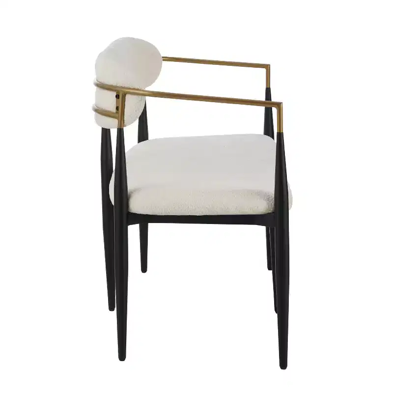Christopher Knight Home Piper Modern Iron Frame Upholstered 55" Loveseat with Open Curved Back Black/Gold Boucle
