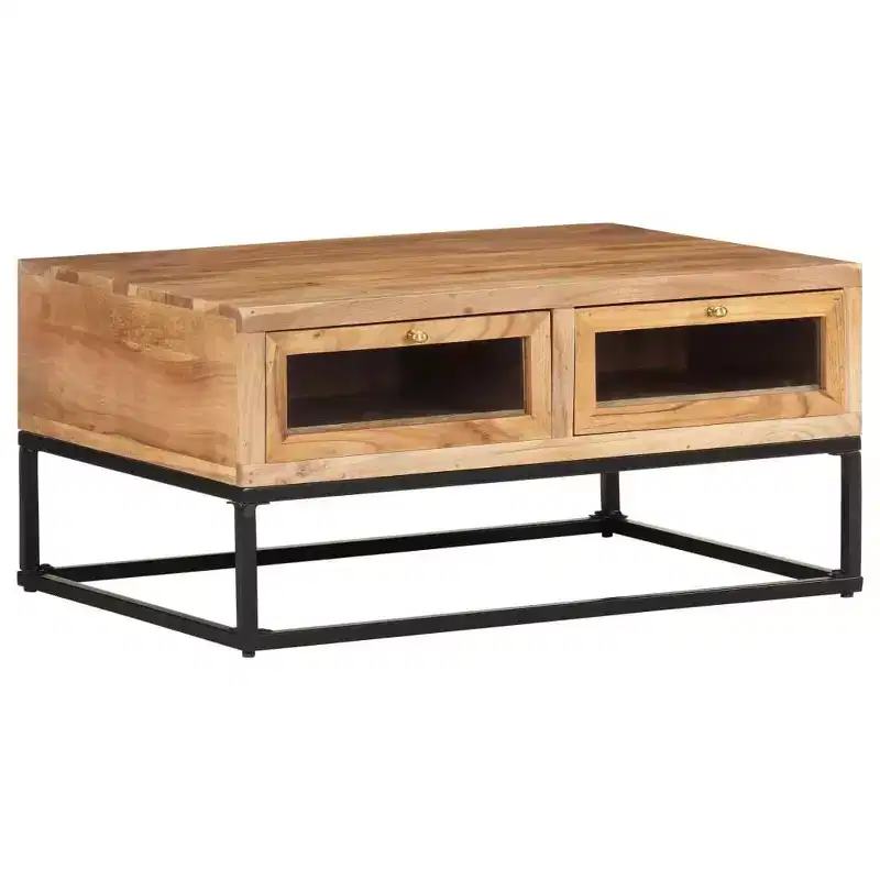 Coffee Table 35.4x23.6x15.7 Solid Acacia Wood