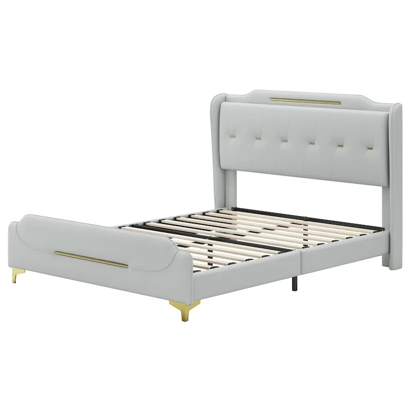 Modern Upholstered PU Leather Bed