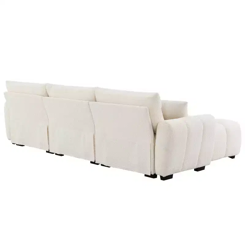 Merax L-Shaped Sectional Sofa with Free-Moving Ottoman