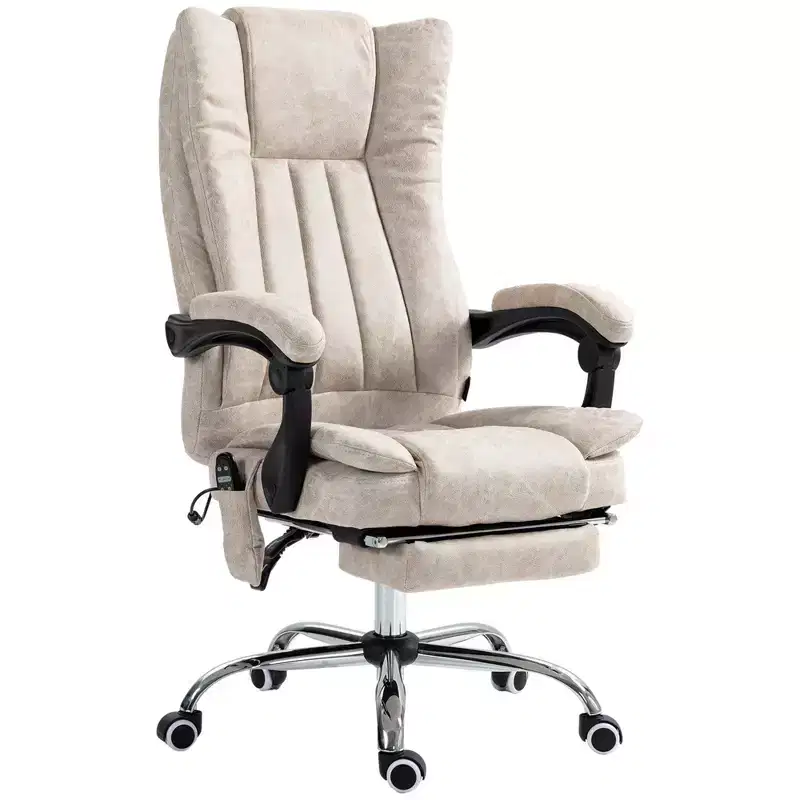 Massage Office Chair with 6 Points and Heat, Reclining Computer Chair with Adjustable Height and Footrest