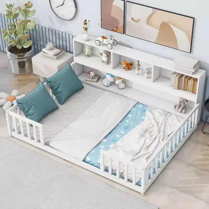 King Bed Frame High Weight Capacity No Box Spring Needed Heavy-Duty Metal