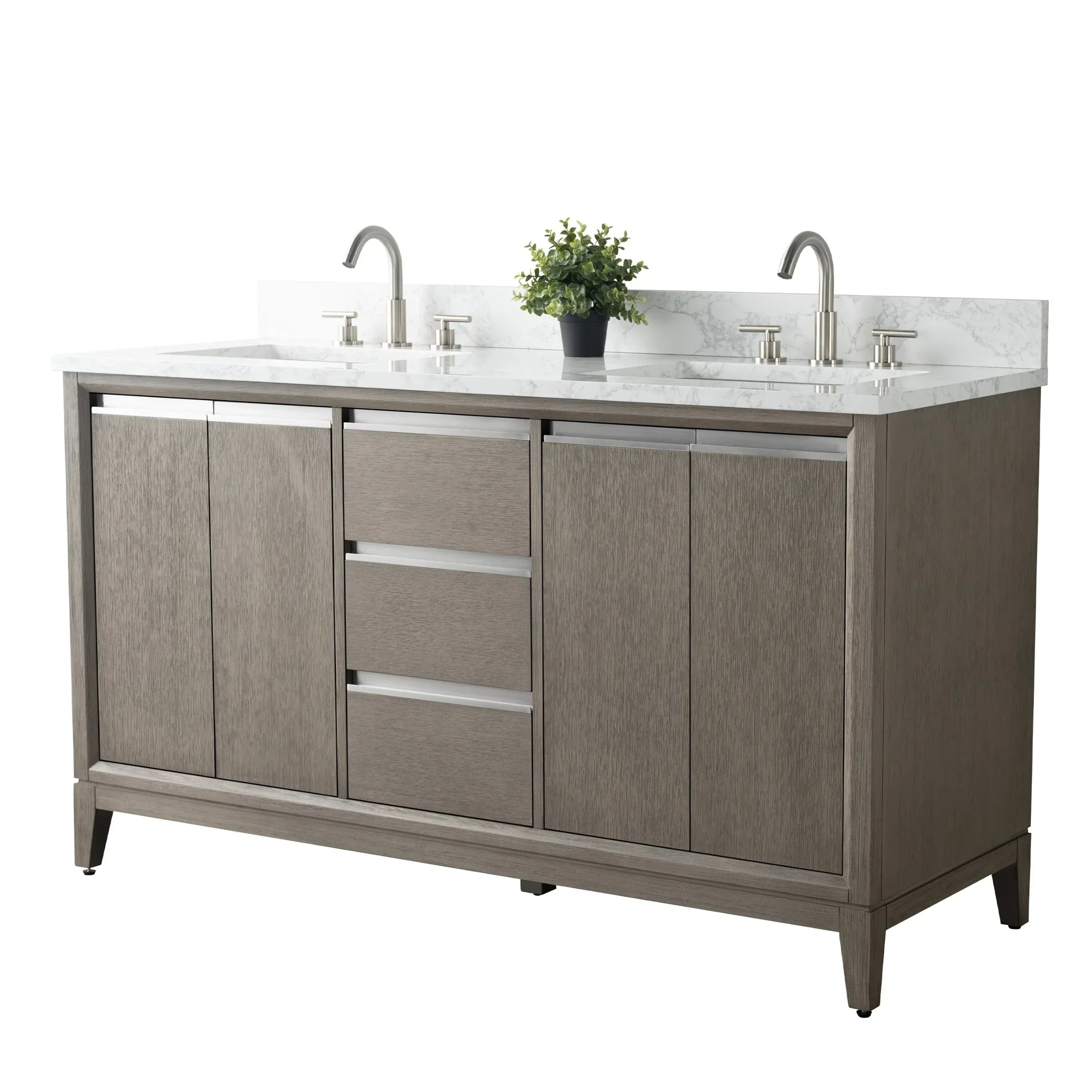 Vanity Art Bathroom Vanity with Ceramic Sink and Engineered Marble Top
