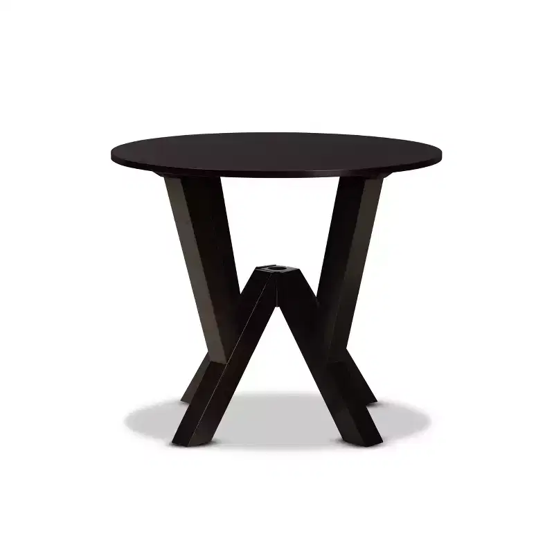 35 Irene Wide Round Wood Dining Table - Baxton Studio