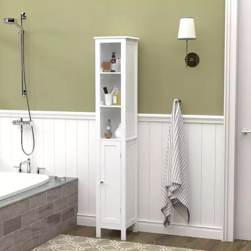 GDFStudio Marcotte Bathroom Storage Cabinet with Adjustable Shelves and Reversible Doors