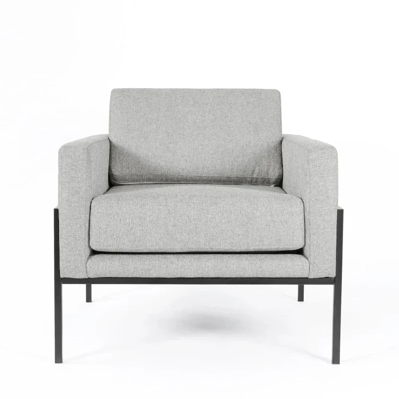 HomePop Modern Upholstered Club Chair w/Metal Frame