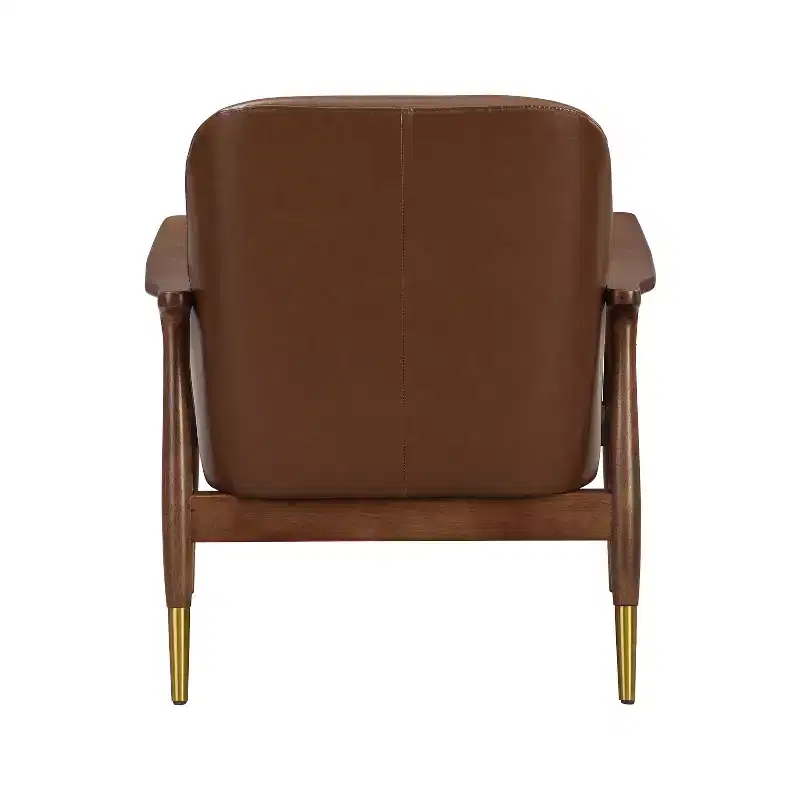 Christopher Knight Home Freja Modern Faux Leather and Wood Accent Chair