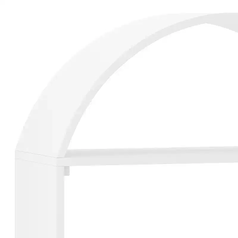 Buzz & Bloom Wood Open Bookshelf with Covered Rounded Top, 4 Shelves, and Cylindrical Legs