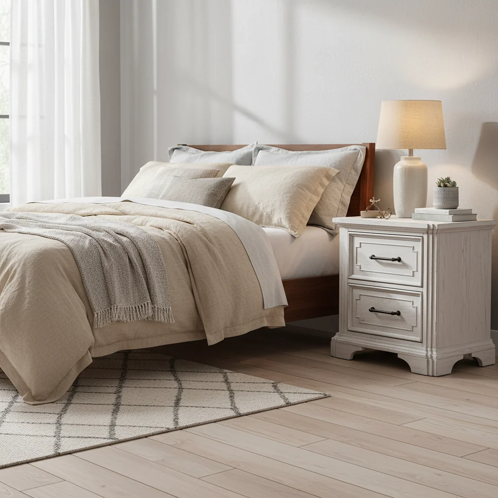 White Rectangle Nightstand, for 1