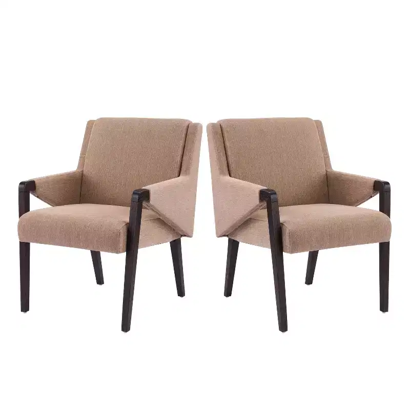 Christopher Knight Home Nattapong Modern Rubberwood Linen Upholstered Dining Chairs (Set of 2)
