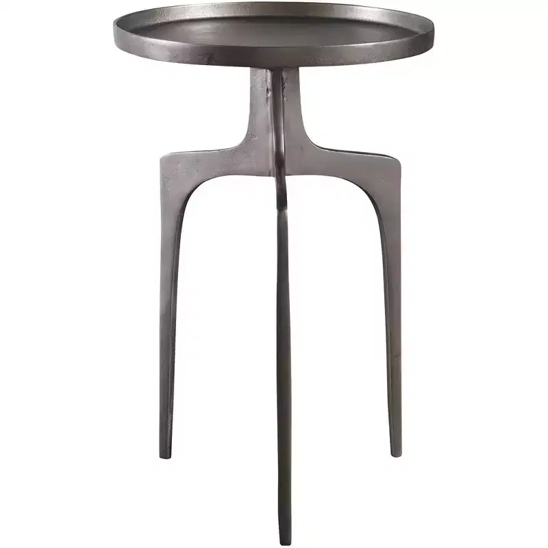 Uttermost Kenna 16 Wide Textured Nickel Aluminum Accent Table