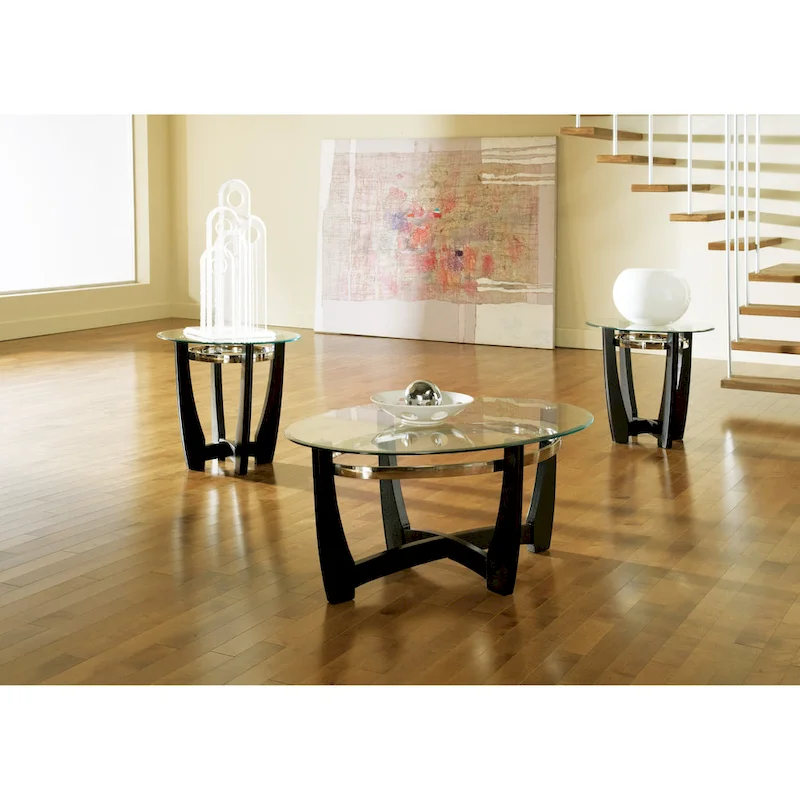 Mandalay Glass Top Occasional Tables (Pack of 3)