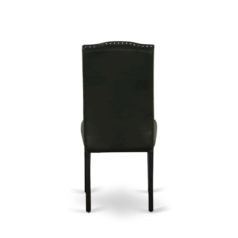East West Furniture Dining Set-a Dining Table & Black Parson Chairs, Wire brushed Black.(Upholstered & Pieces Options)