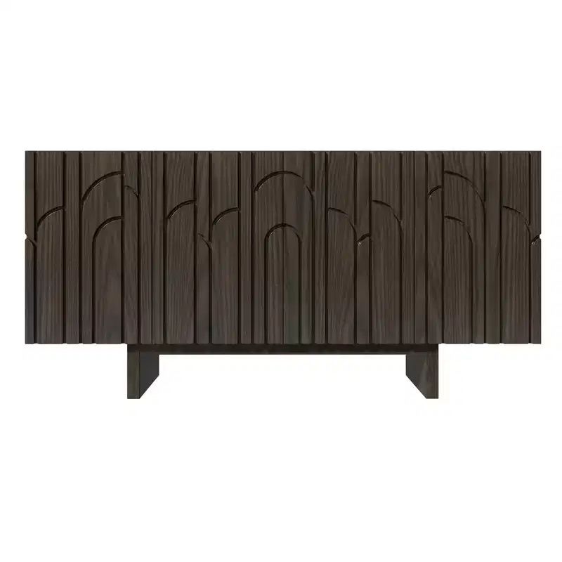 Modern 4-Door Freestanding Wood Storage Buffet Sideboard, TV Stand and Console