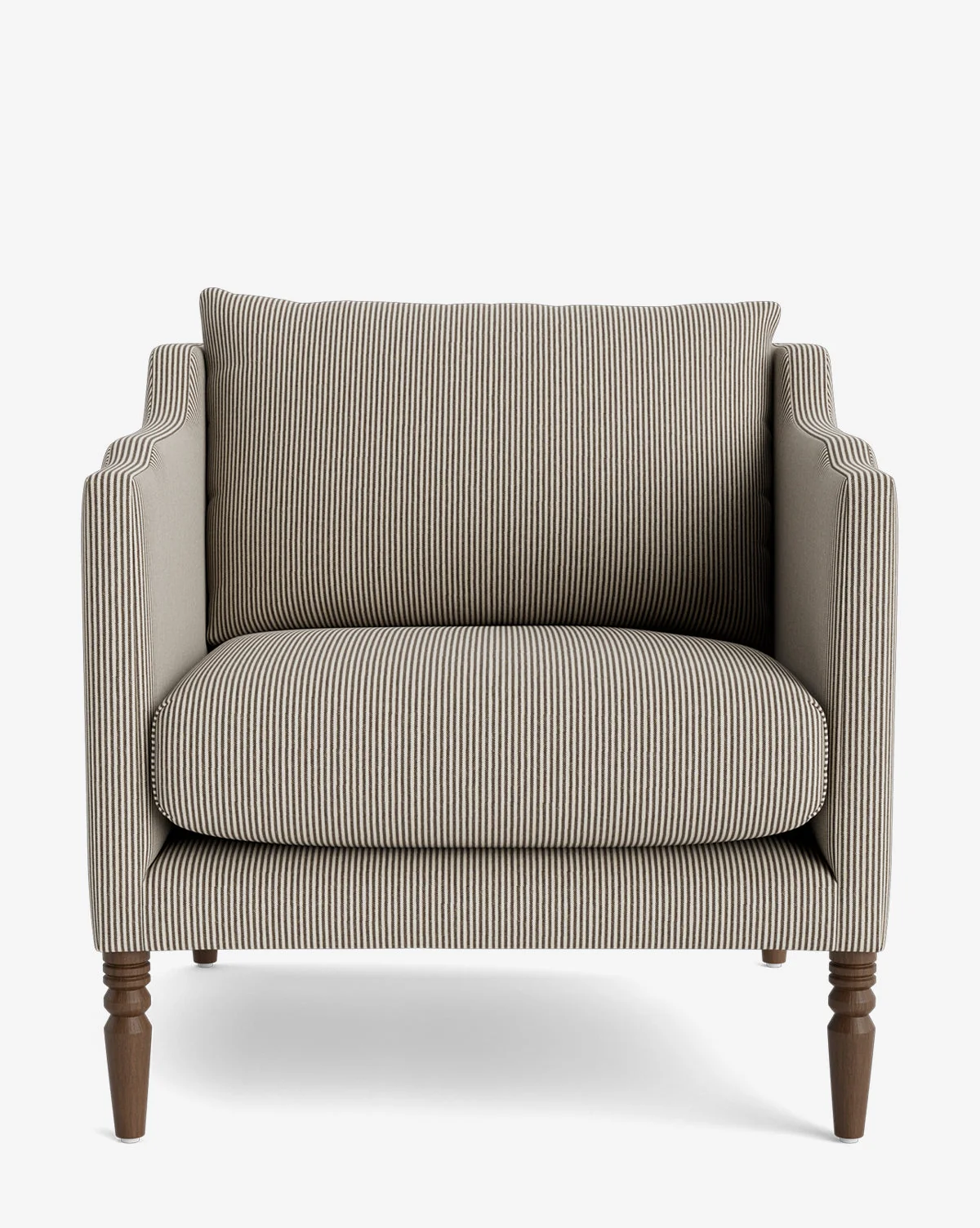 Traditional Upholstered Lounge Chair with Turned Legs & Eye-Catching Arm Details for Living Room-2