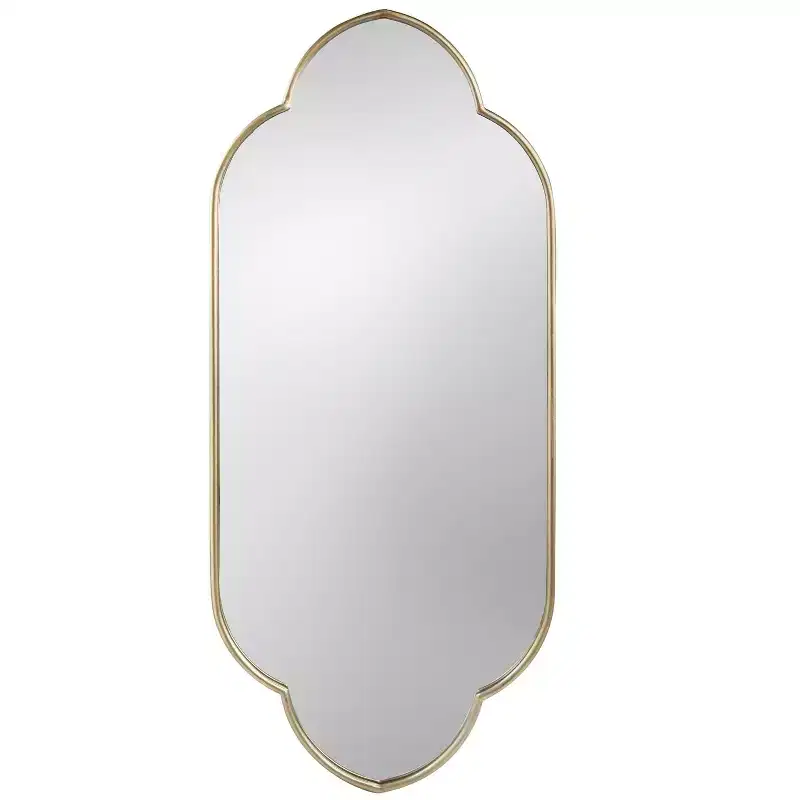 22.4 x 48 Inch Champagne Gold Decorative Wall Mirror with Notched Edges