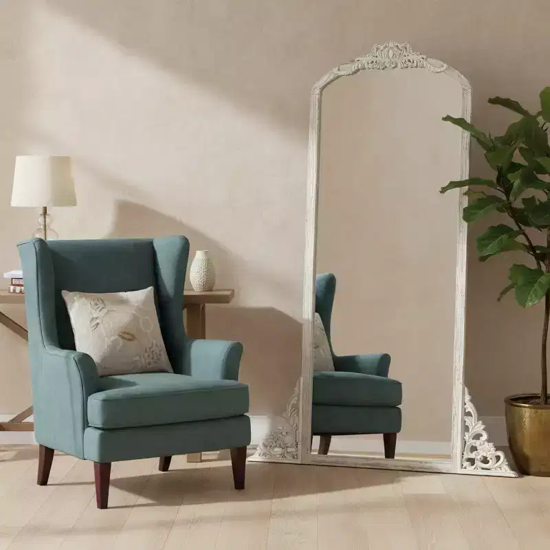 67 White Solid Wood Framed Full Length Mirror