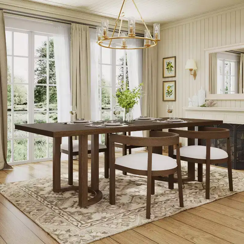 Christopher Knight Home Carissa 95 Modern Rubberwood 8 Seater Rectangle Dining Table