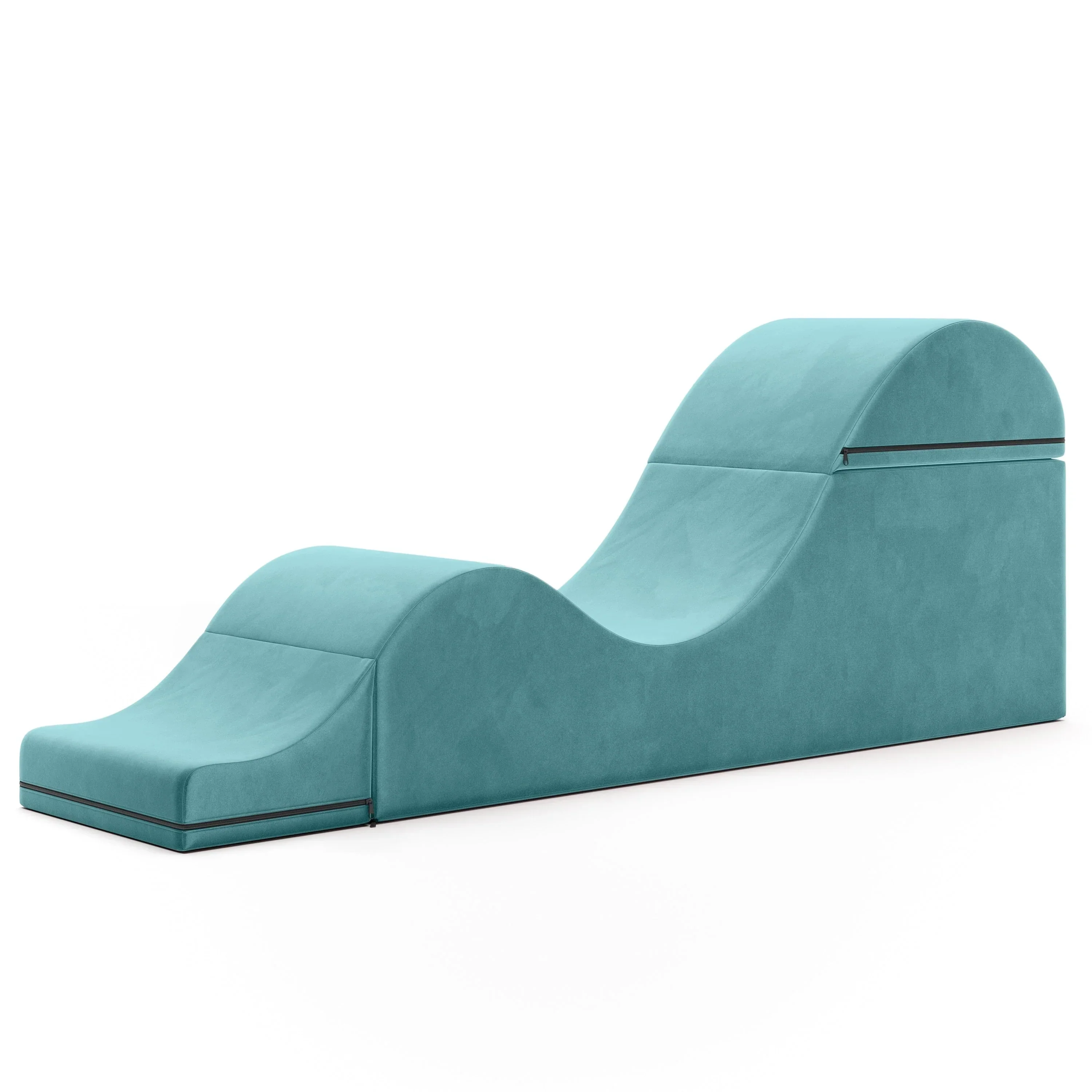 Avana Kami Convertible Chaise / Yoga & Massage - 2-In-1 Ottoman with Concealed Fold Out Yoga Lounge Chair, Microvelvet - N/A