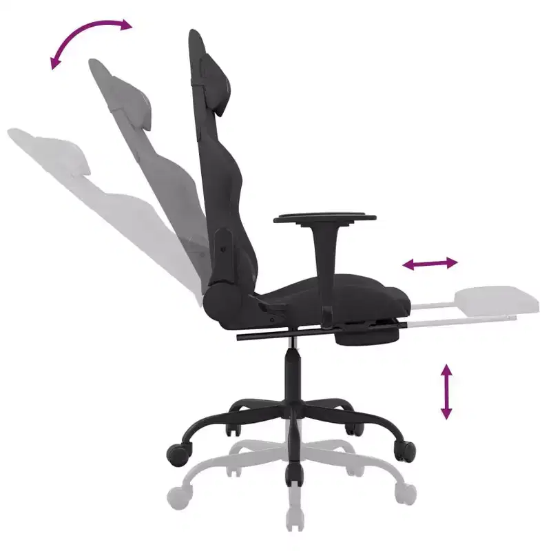 vidaXL Gaming Chair Black and Cream
