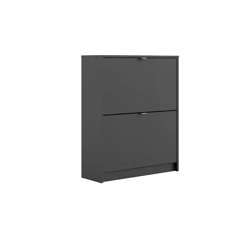 White / Black Matte 2-Drawer Shoe Cabinet – Holds 12 Pairs, 1 Person Assembly