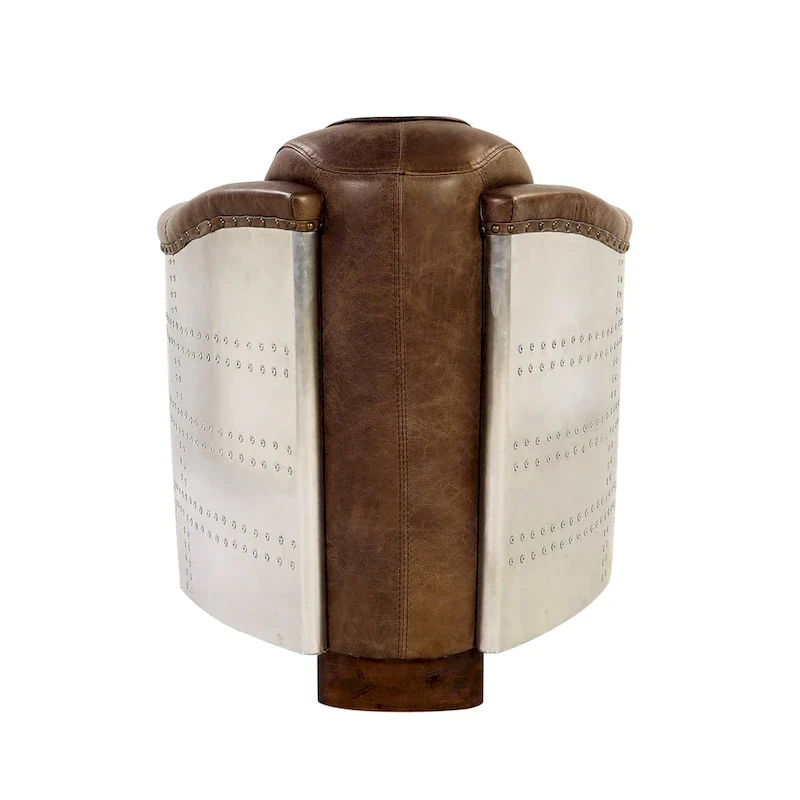 Acme Furniture Brancaster Top Grain Leather Retro Brown Arm Chair